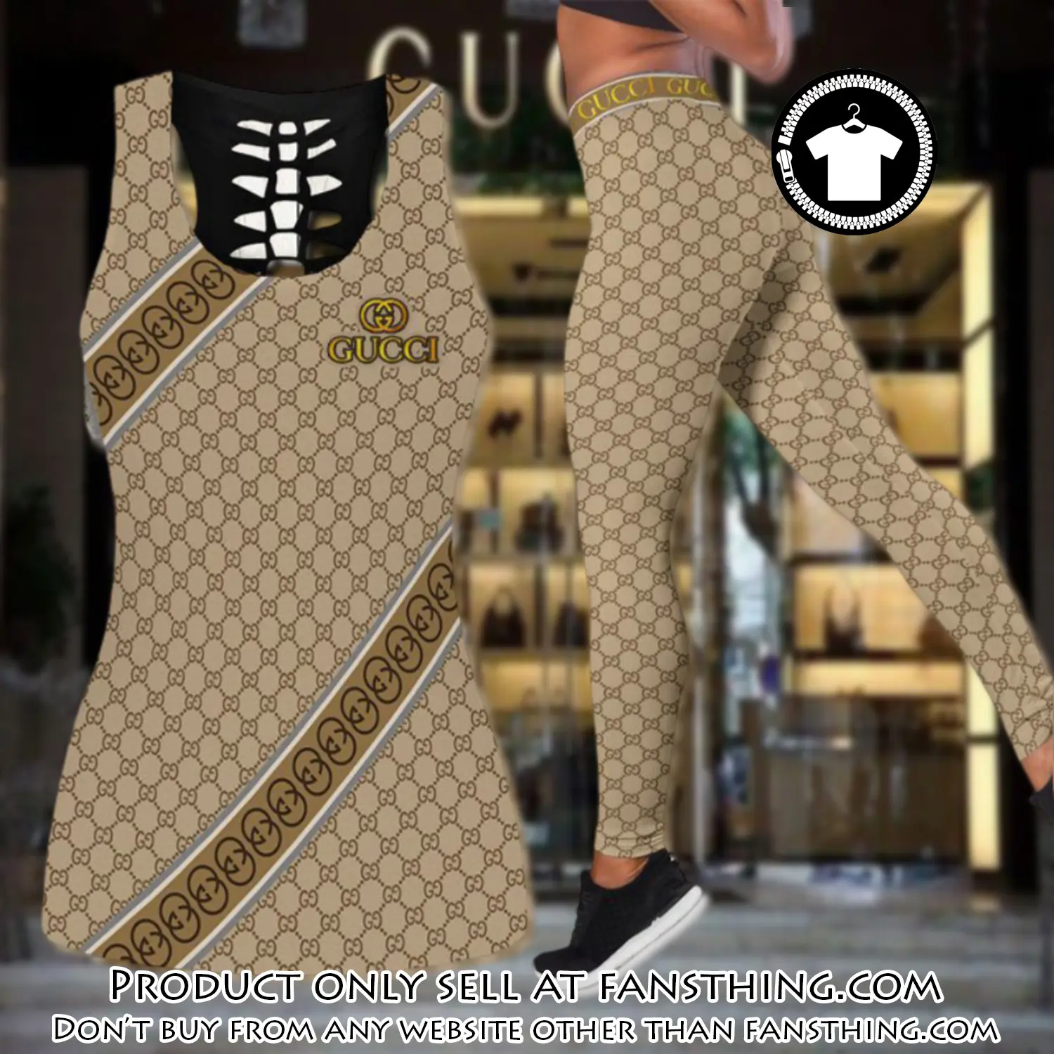 Gucci tank top leggings set luxury brand for women yoga gym fst5907876